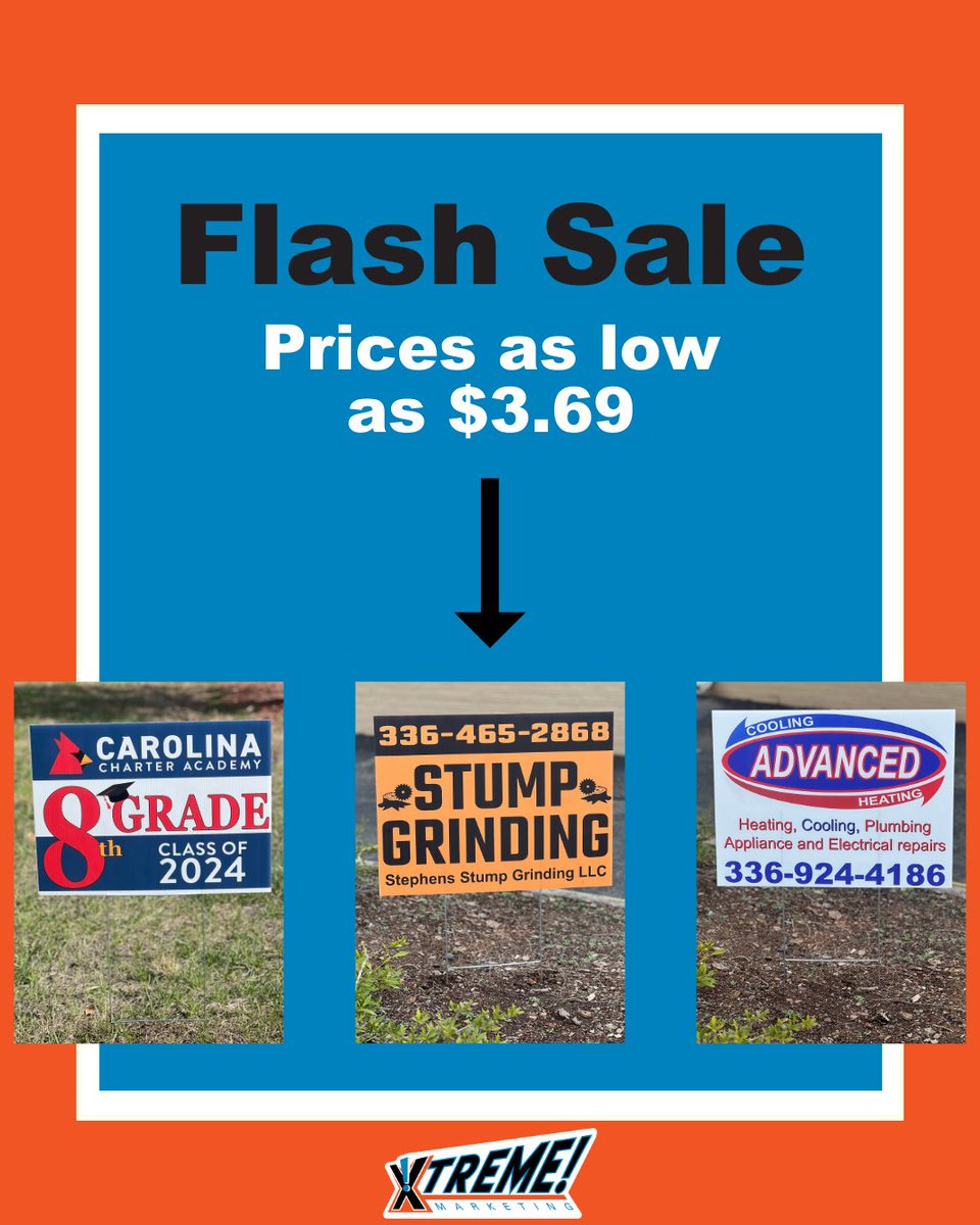 Yard signs are your key to increasing your customer base at an affordable price. Click the link and fill out the form to get started on your custom order! bit.ly/432pS3z - #yardsign #yardsigns #advertisement #marketing #business