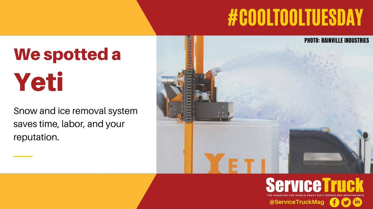 It's #CoolToolTuesday with Rainville Industries.

Their new Yeti ice and #SnowRemoval system is the perfect tool for box trailers, ensuring you save time and labor, all while taking #RoadSafety into account.

More about the Yeti removal system 🔻 

servicetruckmagazine.com/cool-tools/we-…