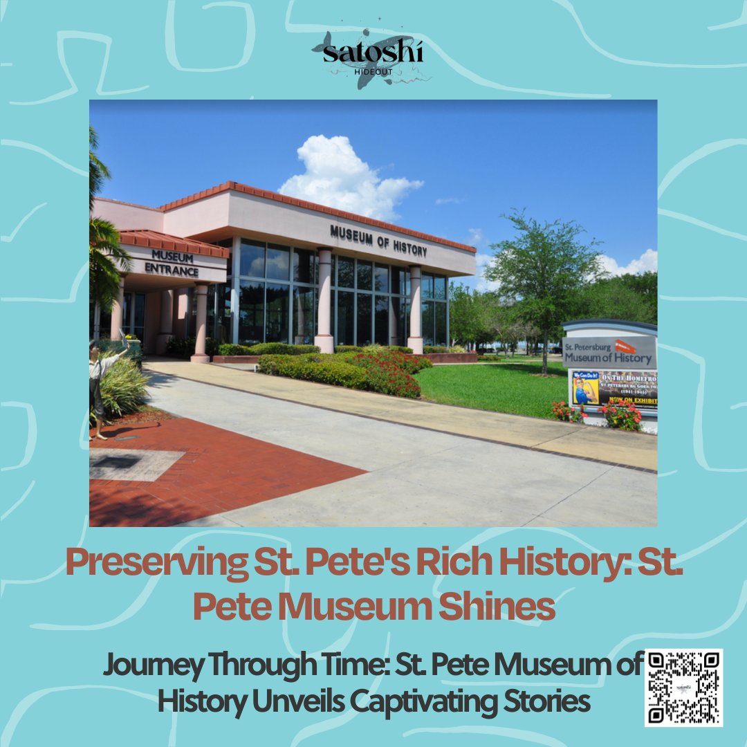 'Explore the rich past of the area at the St. Pete Museum of History, located just a short walk from #satoshihideout. #stpete #thehideoutyouvebeenlookingfor'