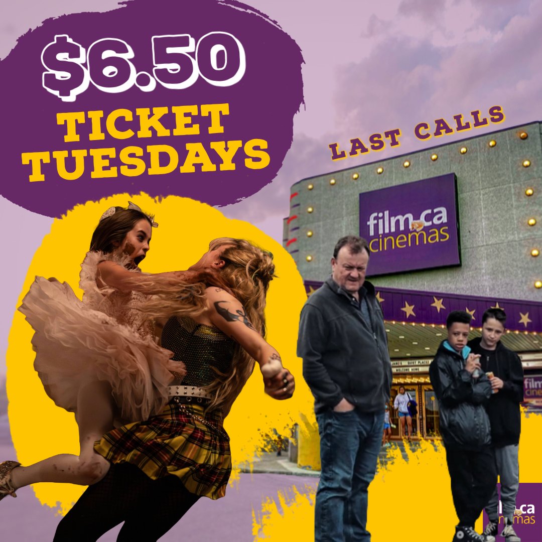 It’s Ticket Tuesday! You know what that means… $6.50 tickets 🎉

And some last calls to catch before they’re gone on Thursday 😲
🧛🏻‍♀️ Abigail
🍺 The Old Oak

Showtimes: film.ca/showtimes 🎟
#TicketTuesday #localcinema #FilmCa