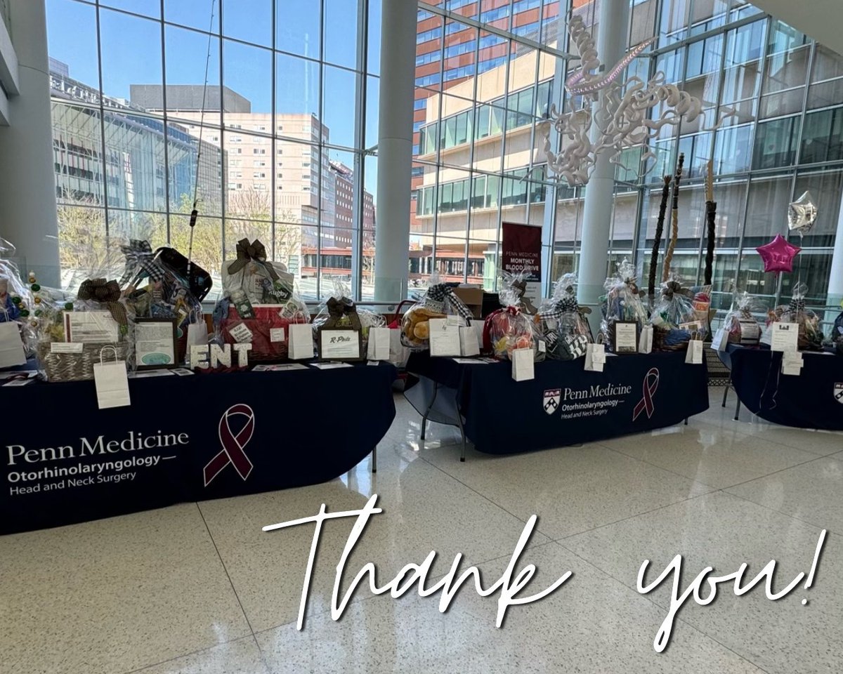 Today is the last day of #HeadandNeck Cancer Awareness month and we would like to highlight the success of our awareness week event!
Penn OTO would like to thank all those who showed support for this amazing cause and helped donate to the department's survivorship fund.👏