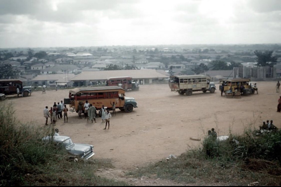 Abakaliki Lorry Park, #Abakaliki Town, Nigeria, 1959-1960. Photographed by Simon Ottenberg.