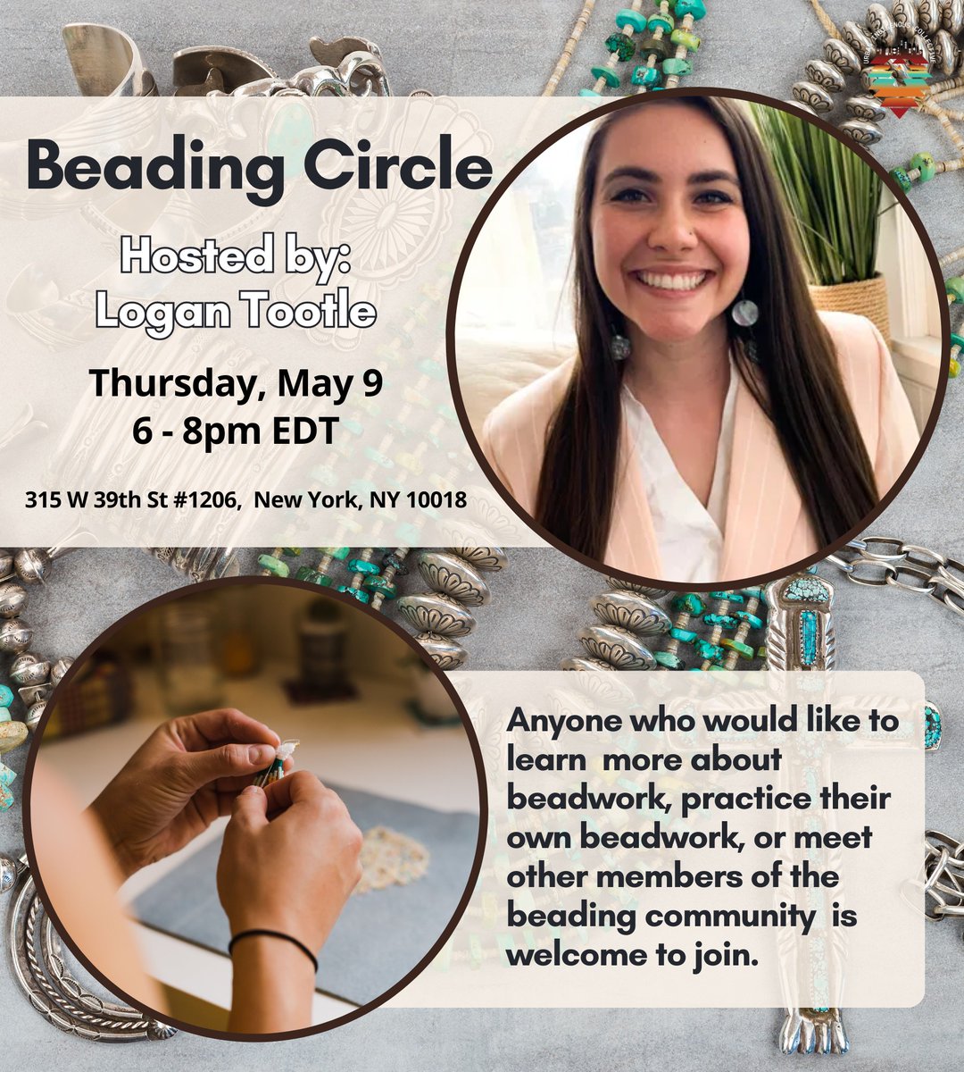 Join us on May 9th from 6 pm to 8 pm at our community Beading Circle hosted by Logan Tootle! Tickets are free for all Indigenous-identifying people. For non-indigenous allies, we ask for a donation of $15 donation + the ticketing fee. Link in LinkTree to register!