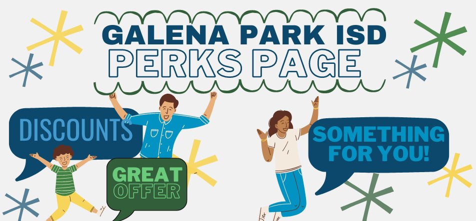 Galena Park ISD Perks Page ALERT! 📷📷 We have created a webpage for GPISD staff and students to access exclusive offers and discounts. Be sure to check the page for the newest perk: galenaparkisd.com/Page/10157