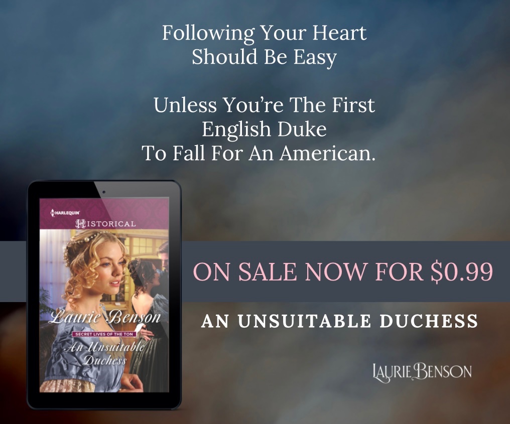 Are you waiting for the new season of Bridgerton to hit your screens? I can give you a fun and frisky look at the secret lives and loves of The Ton in the meantime. AN UNSUITABLE DUCHESS is on sale for a limited time, so grab it now.
#RegencyRomance 
lauriebenson.net/books/secret-l…