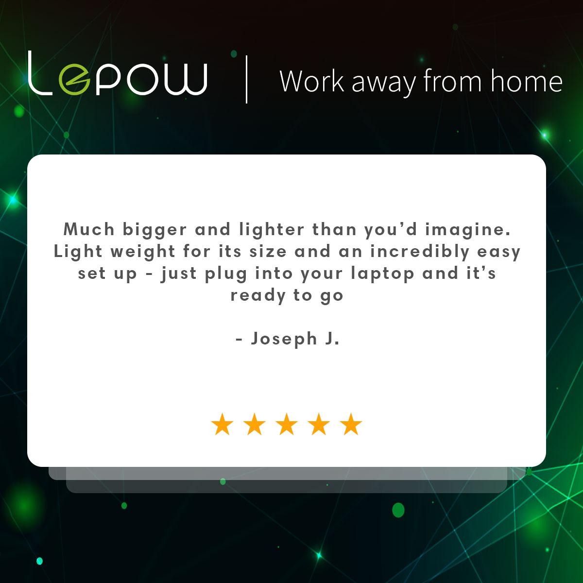 Our portable monitor for laptops features a 0.3" ultra-slim profile and 1.67lbs lightweight, so it won't add weight to your load. The upgraded portability surpasses other competing products, making your portable monitor easier to carry around. #Lepow #PortableMonitor