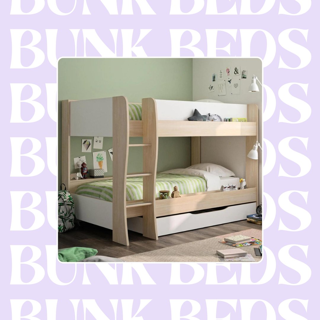 Top or bottom bunk? 

The bottom is cosier but the top is more fun, right?

#ChildrensBedroom #ChildrensFurniture #KidsFurniture #BunkBeds #KidsInterior #KidsDecor #BedroomDecor #BedroomFurniture #BedDrawer #ComfortableBeds #BunkBeds