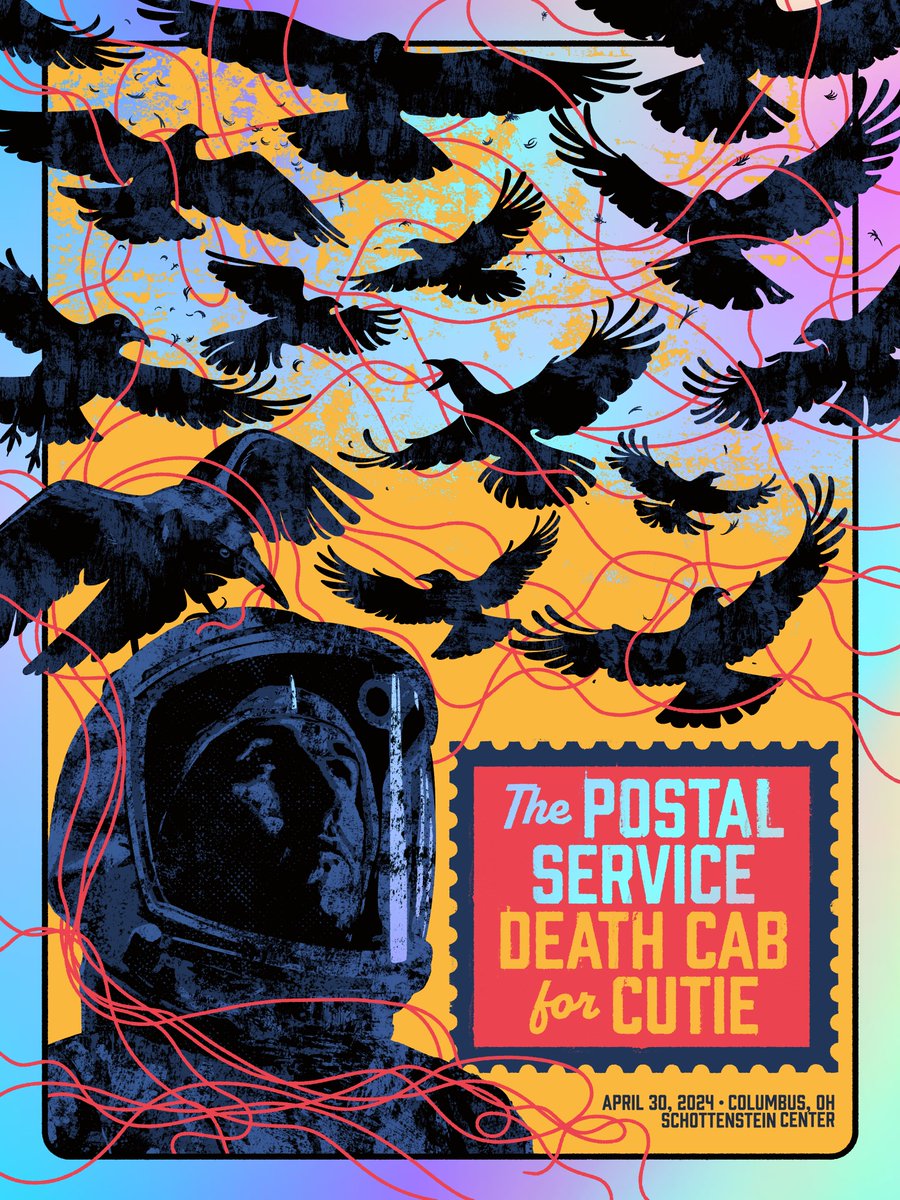 The Postal Service (@postalservice) on Twitter photo Tonight’s poster for our show at Schottenstein Center in Columbus. Still some tickets left: giveuptransatlanticismtour.com
Designed by <a href="/mattlineham/">Matthew Lineham</a>
Quantities are limited. Standard and foil variants will be available for purchase at the venue. Tonight’s poster for our show at Schottenstein Center in Columbus. Still some tickets left: giveuptransatlanticismtour.com
Designed by <a href="/mattlineham/">Matthew Lineham</a>
Quantities are limited. Standard and foil variants will be available for purchase at the venue.