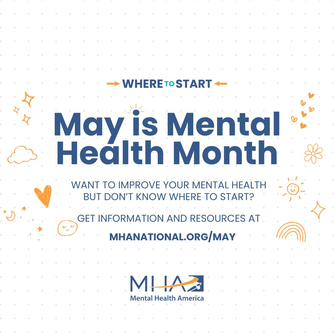 It's almost time for #MentalHealthMonth! 💟 We'll be posting information and helpful tips on how to improve mental health during the month of may. #MentalHealthMatters #MentalHealth #HealthyandWellness #ATCPHD