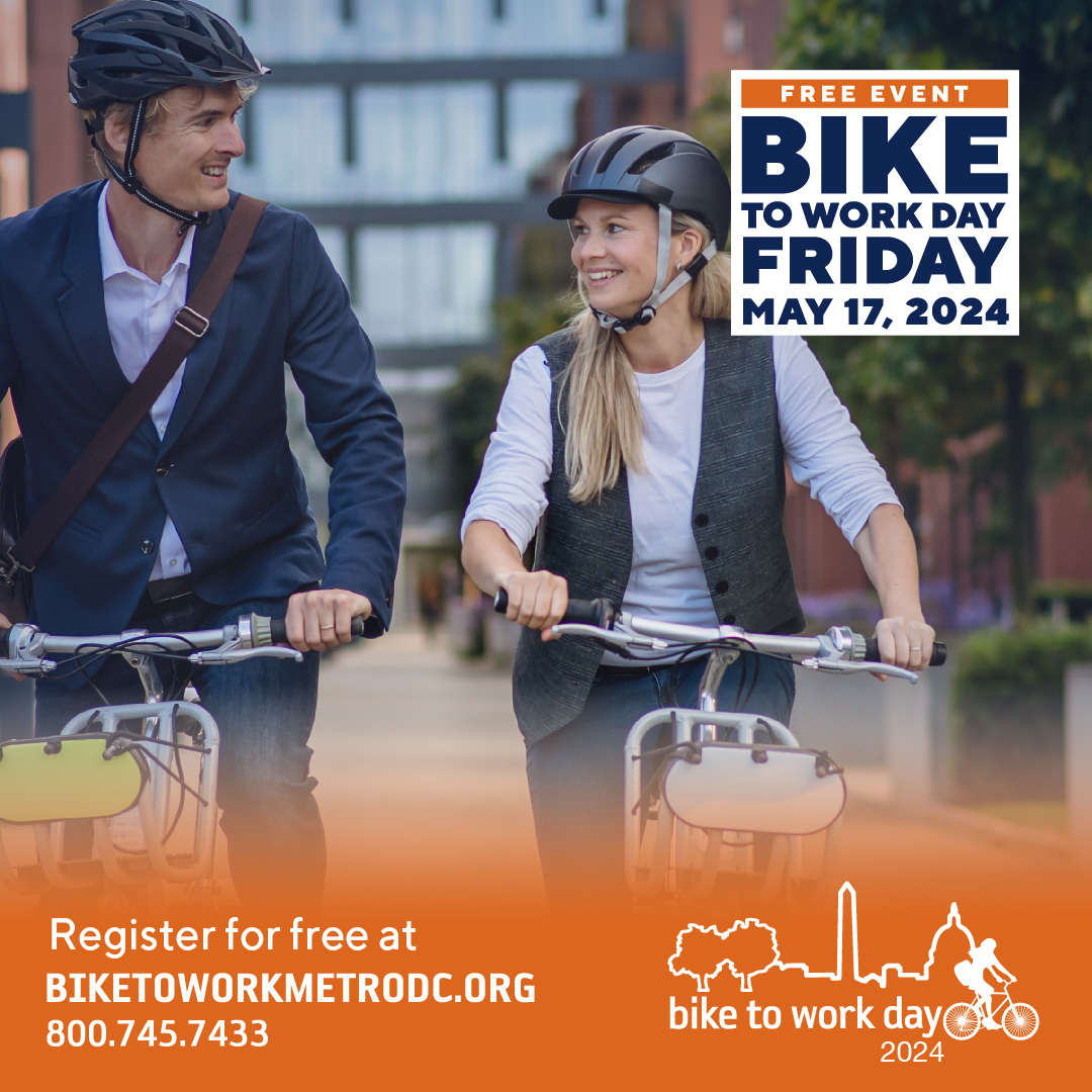 What's the goal of @BikeToWorkDay❓
To increase awareness and participation in bicycling 🚴‍♂️as a method of transportation to work instead of driving alone🚗.
👨‍💻Register to participate in this fun #freeevent❗️ 🔗tinyurl.com/3was4vyr
#montgomerycountymd #bikemoco #BTWD2024