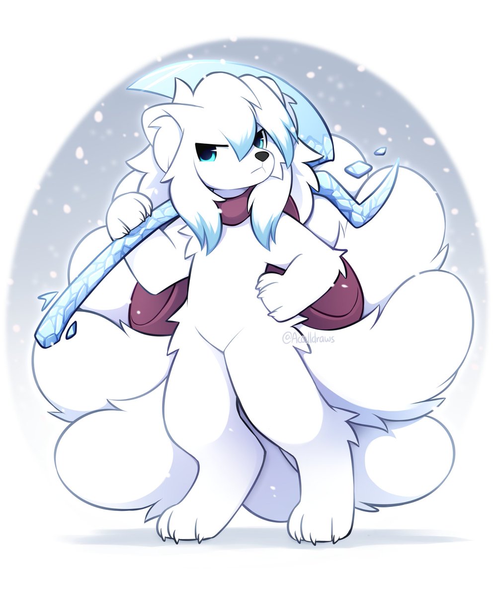 fluffy kitsune snowfox....