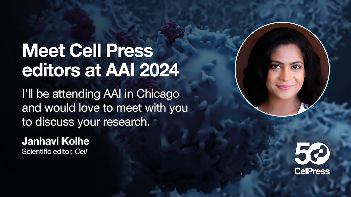 Heading to #AAI2024 in Chicago this week? @CellCellPress editor Janhavi Kolhe (@Scarlettdeath23) would love to chat to you about your #immunology research, DM her to arrange a meeting!