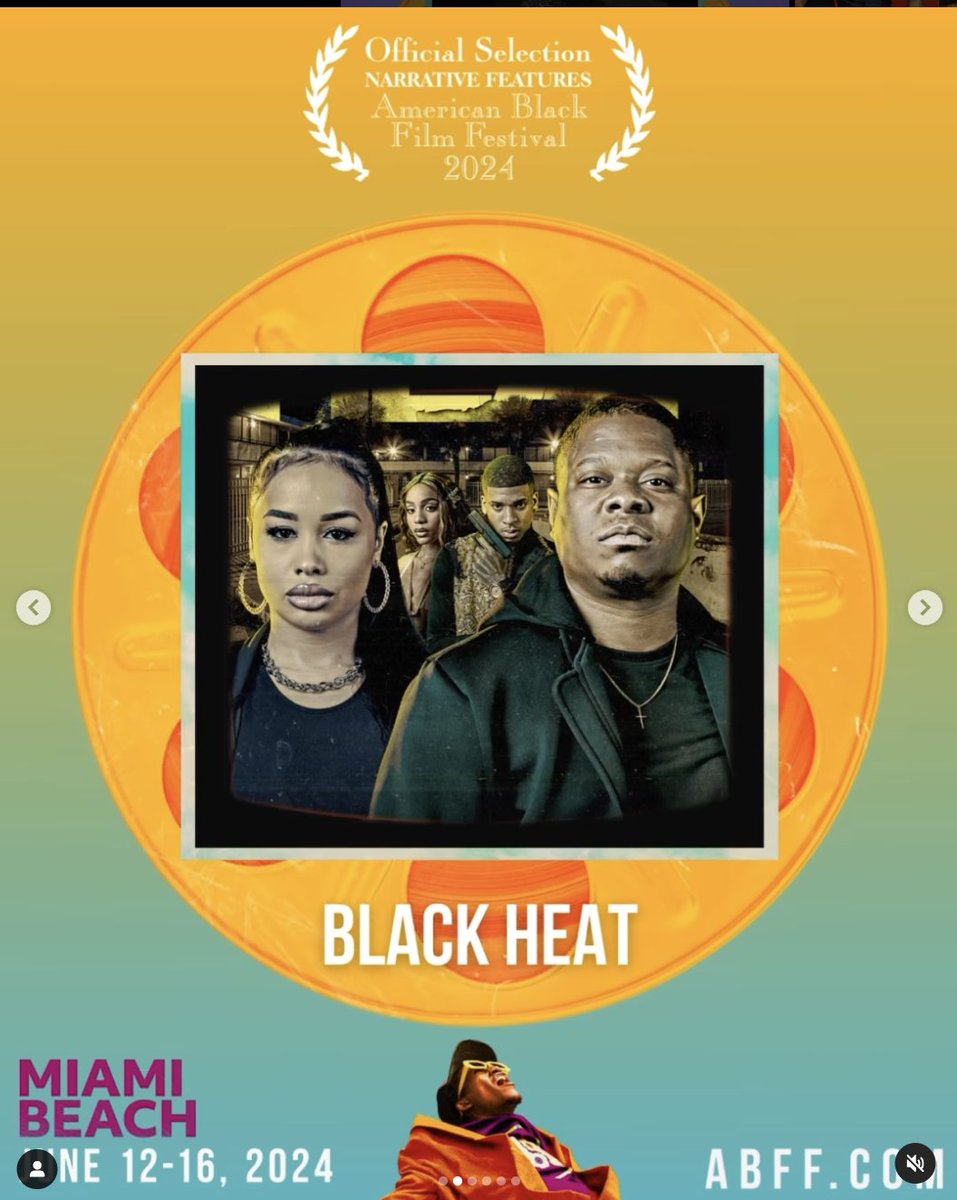 iamwesmiller's tweet photo. #Abff2024...So excited to premiere Black Heat at the prestigious American Black Film Festival. #blackfilmmaker #independentfilm #blackheat #dreamdoll #nlechoppa #wesmiller https://t.co/d8TtBbAPIl