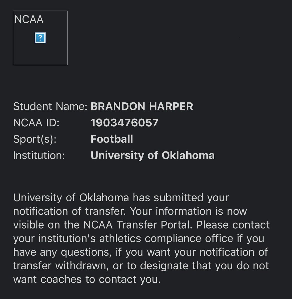 I'm officially in the transfer portal as a redshirt freshman w/4 years of eligibility left. DMs open coaches hmu!