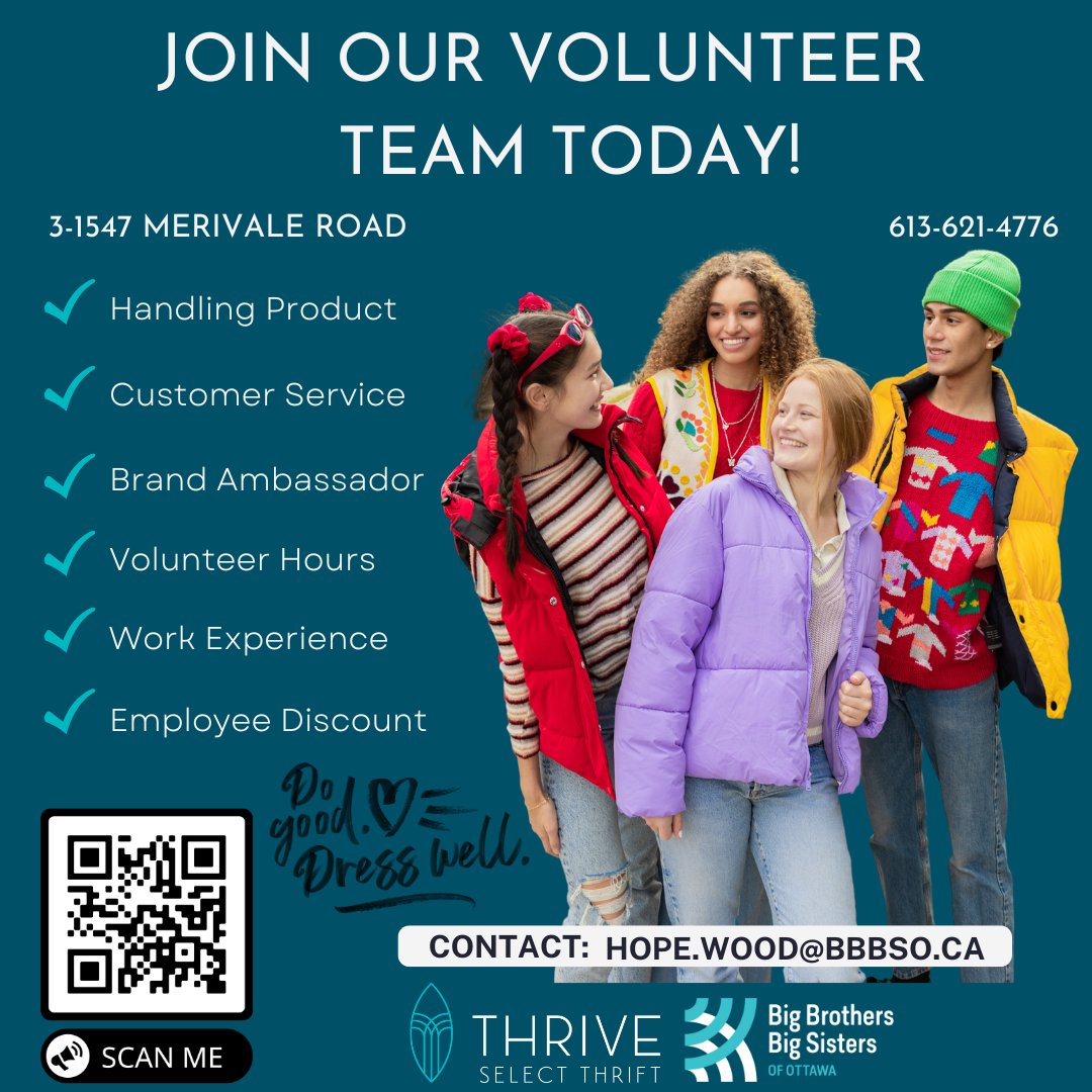Make a difference this summer and volunteer with @ThriveThrift85 in support of @BBBSO youth mentorship programs! If interested contact hope.wood@bbbso.ca or select the link: docs.google.com/.../1FAIpQLScY…