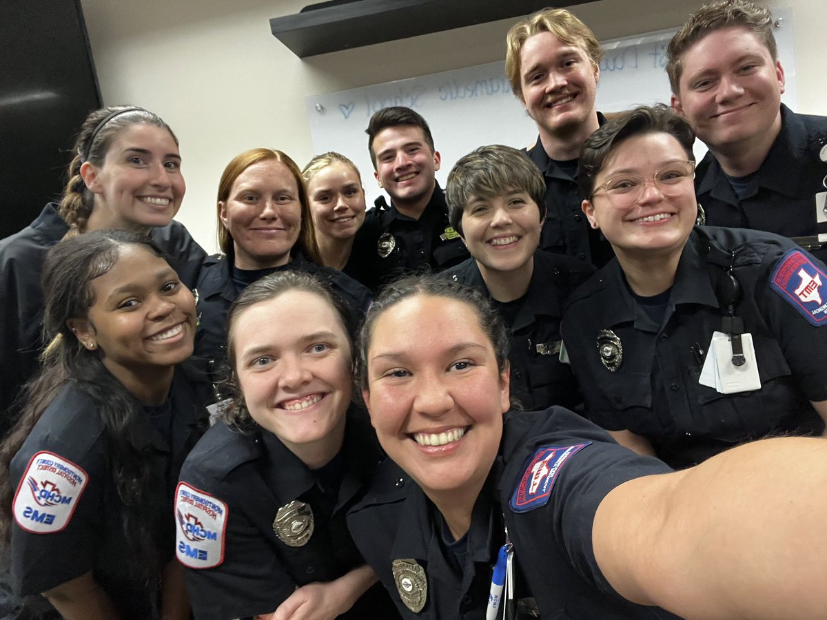 Those are some happy faces on the last day of paramedic school #insidemchd! This group is a part of our MCHD Cohort Program where we hire EMTs and pay for their paramedic education. Up next - finals, a summer internship on the ambulance & graduation in August! #ems