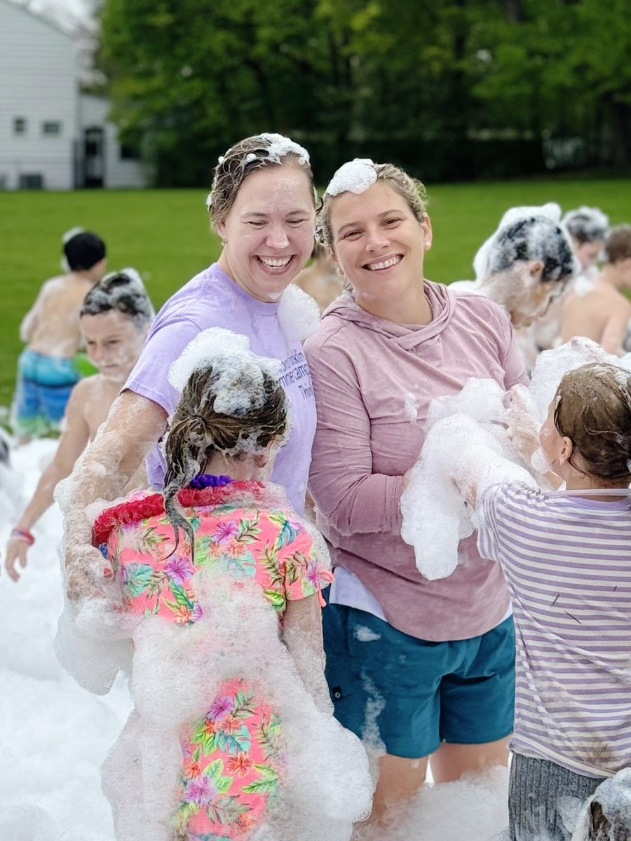 Second-grade teachers Shannon Victor and Maddy Ofrichter hosted Lower School students for an unforgettable, foamy extravaganza as part of their Auction 2024 teacher gift experience. #beyondtheclassroom #efsauction2024 #elmwoodfranklin