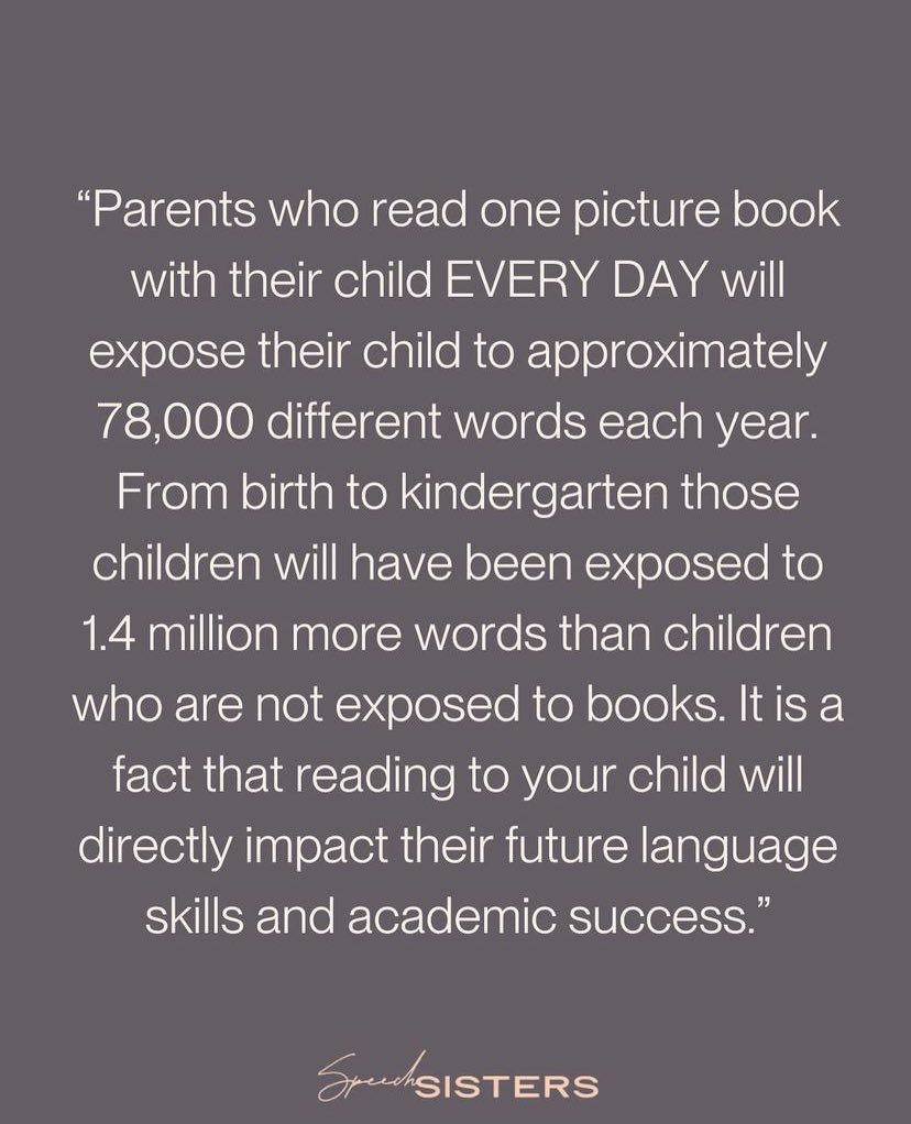Early reading is so important for language development and future academic success. Great quote from speech sisters. #readingforpleasure @jmatschools