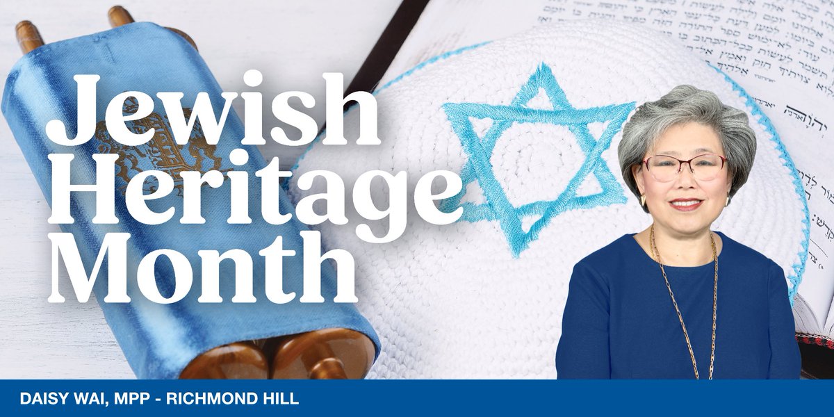 May is #JewishHeritageMonth! This month is an opportunity to take a moment to learn about the rich history of the Jewish community in Ontario and celebrate their many contributions to the success of our province.