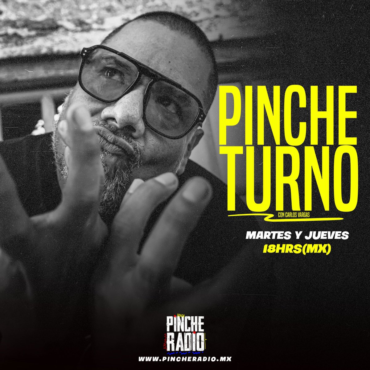 #NUEVOHORARIO 
Hoy 18hrs ⏰ En Vivo

No te pierdas el #PincheTurno con <a href="/SoyCVargas/">Carlos Vargas</a> música,series, estrenos y todo lo que sucede en el mundo través de pincheradio.mx

Descarga la APP Gratuita📲
Disponible para
iPhone apple.co/3AWuuJI
Android bit.ly/3tLWKjT