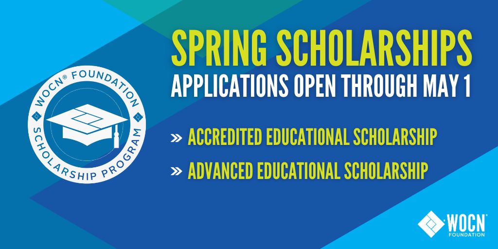 Reminder that the Spring WOCN Foundation Scholarship applications close May 1 🌷 hubs.la/Q02vCbMX0