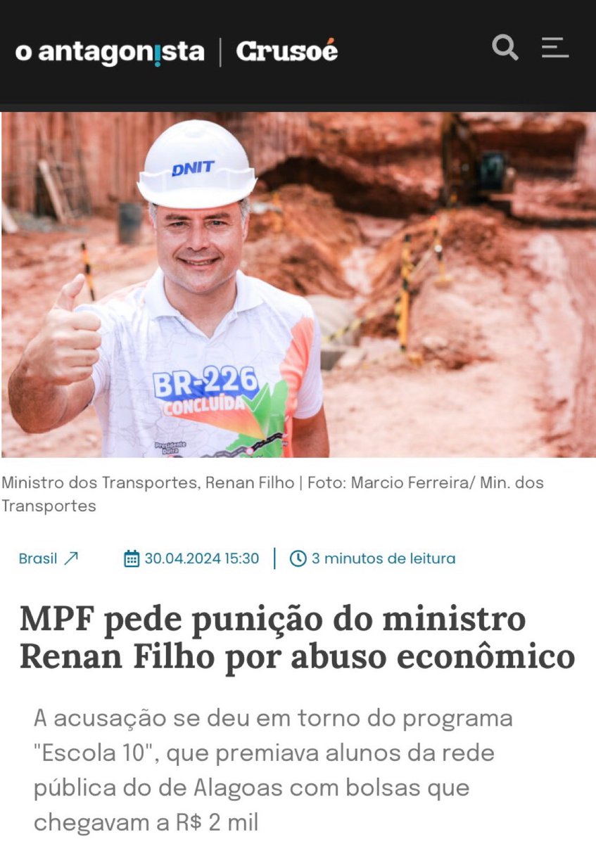 Ministro do Lula, Filho do Renan Calheiros.😂🤭