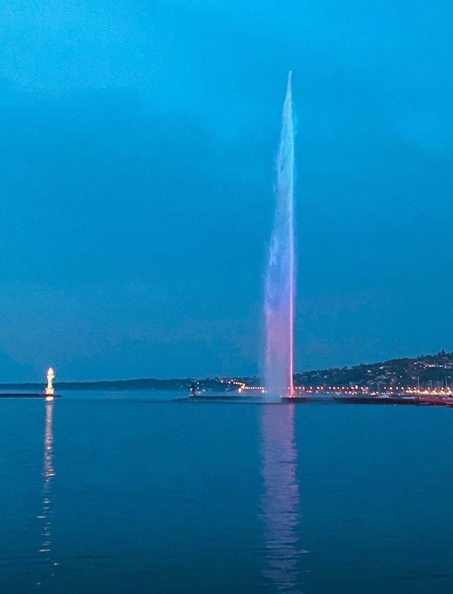 Tonight, the Geneva fountain is aglow in the colors of NDM-UN
#NDMUN27