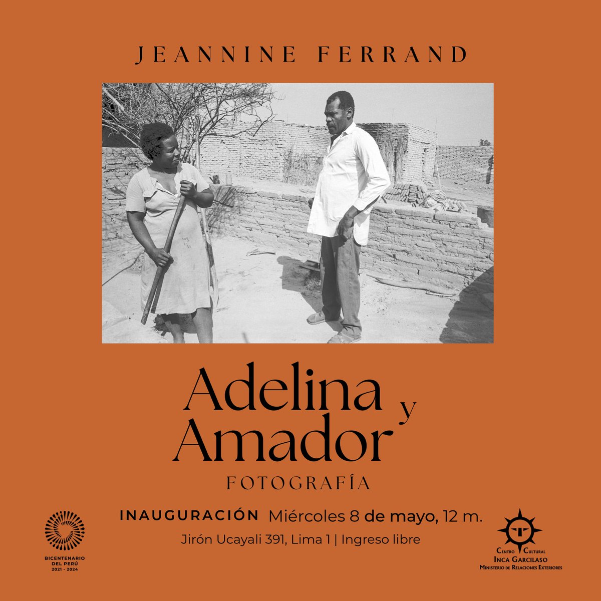 ¡Atención amantes de la fotografía documental! 📸
El 8 de mayo, a las 12 m., se inaugura la muestra 'ADELINA Y AMADOR' de JEANNINE FERRAND.
La artista capturó estas imágenes hace 44 años en Chincha, a la familia Ballumbrosio.
Jr. Ucayali 391, Lima
🔗 shorturl.at/alrT9