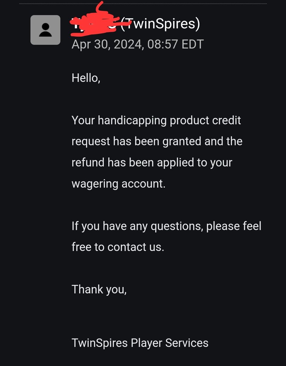 @TwinSpires and @Brisnet thank you for doing the right thing. It's difficult for me to comprehend how hundreds bet on #betshare don't count as wagers.