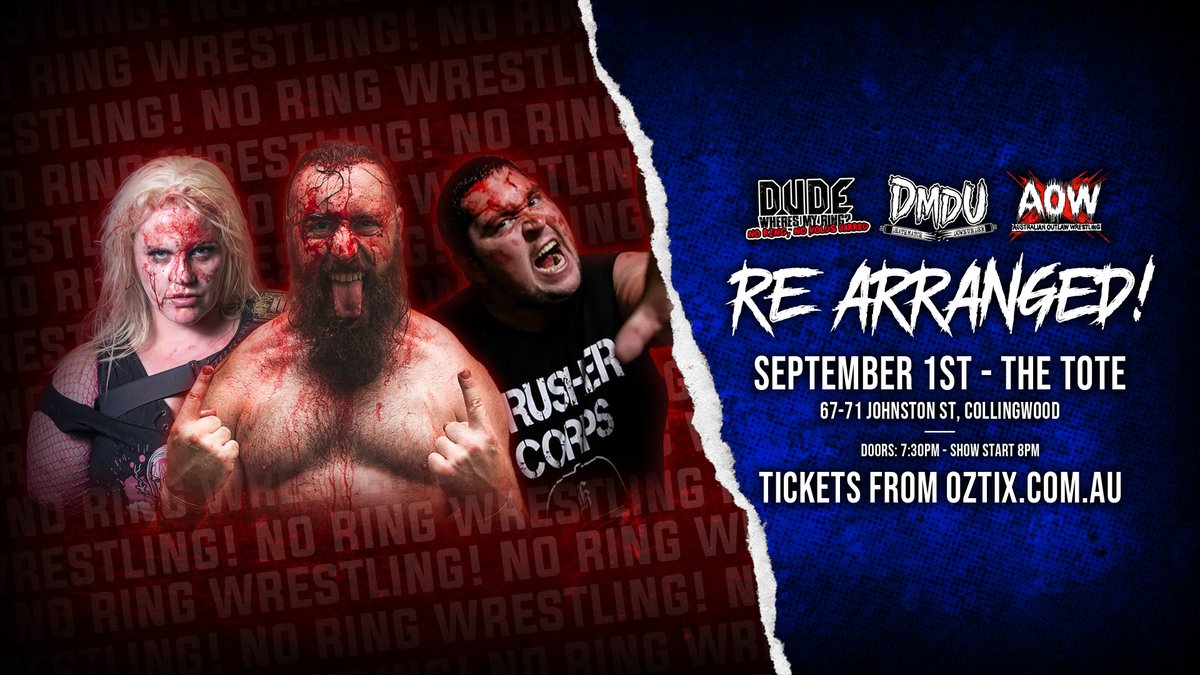 IWTV (@indiewrestling) on Twitter photo JUST ADDED
<a href="/DMDownunder/">Deathmatch Downunder</a> presents
Re-Arranged!
Featuring
<a href="/vixsin86/">ビクシン - Vixsin</a> v <a href="/JamesHartnesspw/">King Of The Emos</a>
<a href="/ClintMargera/">Clint Margera</a> v Joel Bateman
GORE v <a href="/jordansamson95/">Jordan Samson</a>
<a href="/FearlessNeil/">Neil Diamond Cutter</a> v <a href="/RuggedVic/">Deathmatch Reaper Vic Craig</a>
<a href="/BrawlsnBourbon/">Xavier Black</a> v Jason Cole v Axxton
+ <a href="/TheFelixYoung/">Felix Young</a> & more!
Watch it now
independentwrestling.tv/player/OEvzMb0… JUST ADDED
<a href="/DMDownunder/">Deathmatch Downunder</a> presents
Re-Arranged!
Featuring
<a href="/vixsin86/">ビクシン - Vixsin</a> v <a href="/JamesHartnesspw/">King Of The Emos</a>
<a href="/ClintMargera/">Clint Margera</a> v Joel Bateman
GORE v <a href="/jordansamson95/">Jordan Samson</a>
<a href="/FearlessNeil/">Neil Diamond Cutter</a> v <a href="/RuggedVic/">Deathmatch Reaper Vic Craig</a>
<a href="/BrawlsnBourbon/">Xavier Black</a> v Jason Cole v Axxton
+ <a href="/TheFelixYoung/">Felix Young</a> & more!
Watch it now
independentwrestling.tv/player/OEvzMb0…