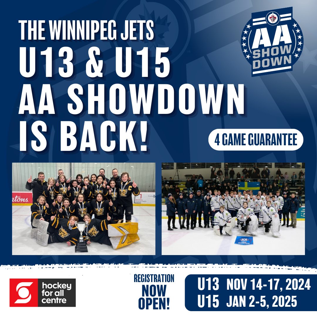 🚨 IT'S BACK! 🚨

Registration for our U13 and U15 AA Showdown is here!

Mark your calendars!
U13 AA - November 14th-17th, 2024
U15 AA - January 2nd-5th, 2025

For more information or to register: bit.ly/3WoKdyy