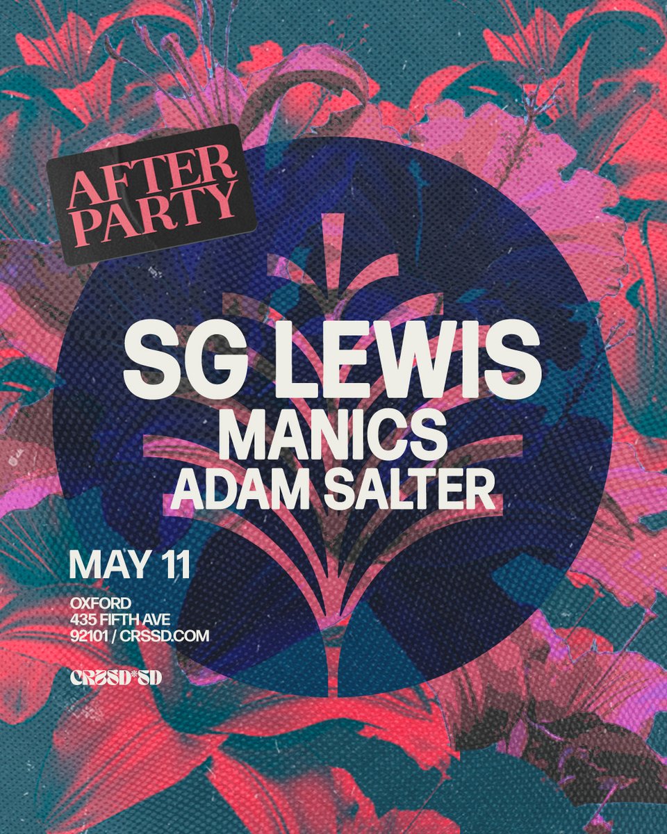 JUST ANNOUNCED: the official after party for @SGLewis_ at #PalmsBeachClub next Saturday at @theoxfordsd 🌙 Tickets go on sale this Friday 5/3 at 11AM PT. Text “LEWIS” to (855) 912-1457 to get the link straight to your phone when they open up.