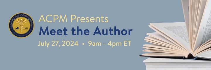 Registration's open!📬ACPM is holding an online event, 'ACPM Presents: Meet the Author' July 27, 2024! Earn up to 6 CECH Credits and hear expert perspectives!

Learn more and register here: acpm.member365.com/public/event/d…

#Podiatry #Podiatrist #PodMed #FootAndAnkle #FootHealth #Diabetes