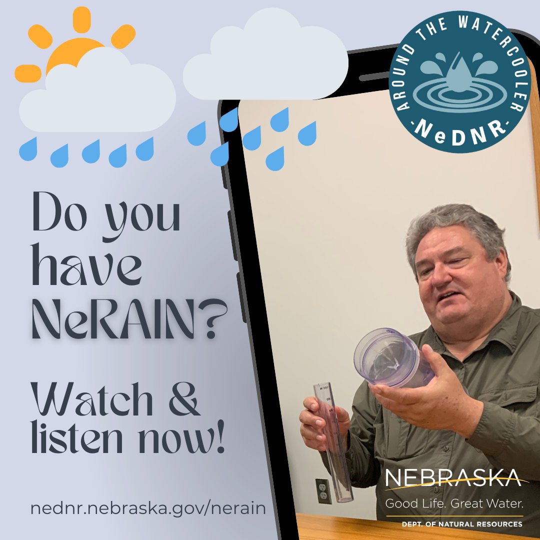 What is NeRAIN? How do I get involved? 🌧️ Listen to this month's episode to find out more! AND watch our video to see how rain gauge measurements are made! Podbean: bit.ly/42Doeog Watch: youtu.be/DjVfFUVPnEw?si… Learn: nednr.nebraska.gov/nerain