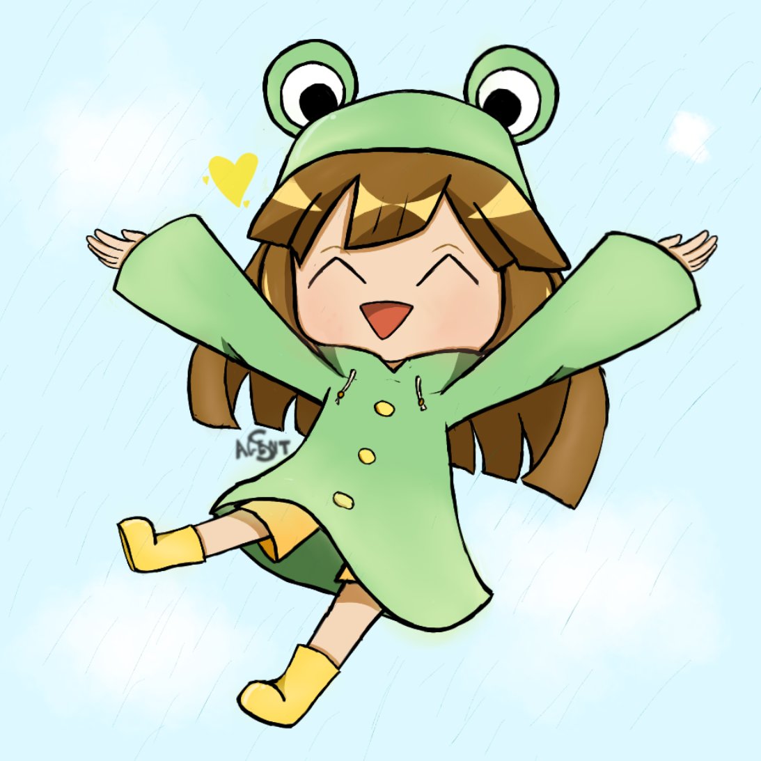 A happy frog on a rainy day💛🐸☔️

#イナズマイレブン #イナズマイレブンGO #InazumaEleven #InazumaElevenGO