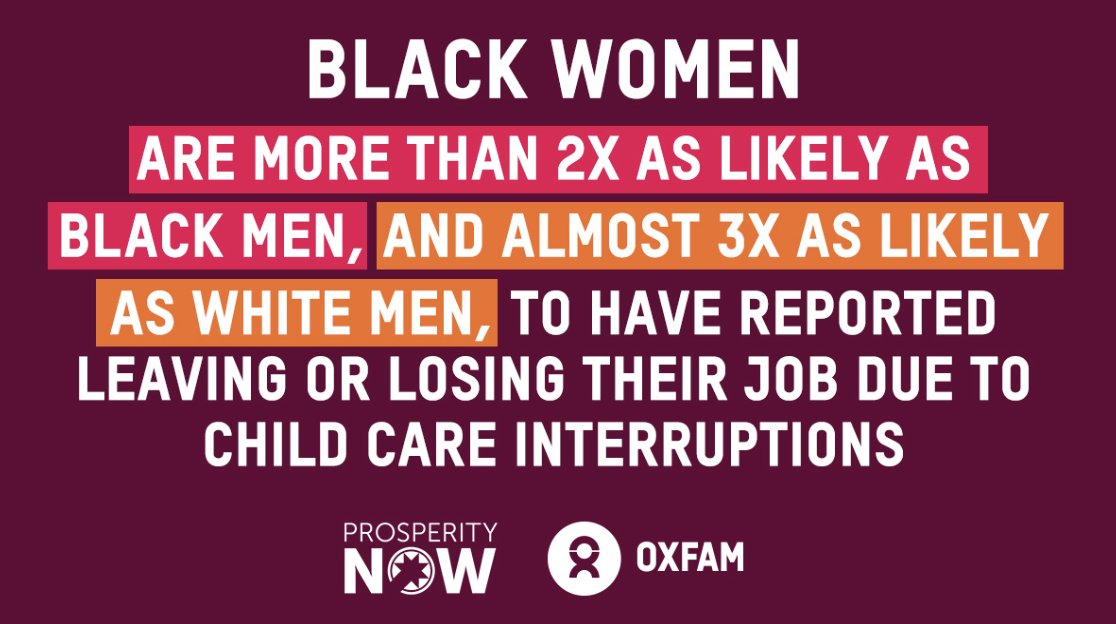 Women are forced to leave the workforce to provide care for their loved ones at an alarming rate. We are overdue for national #PaidLeaveForAll and #affordablechildcare to help women—especially women of color—have the choice to stay in the workforce. #CareCantWait