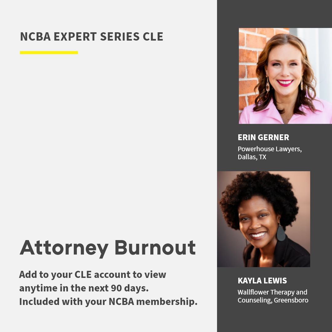 Gain insight on the preventative strategies and contributing factors for attorney burnout within the first five years of practice with Erin Gerner and Kayla Lewis in April’s Expert Series CLE program. Access the program for up to 90 days: buff.ly/4aV0PCA.