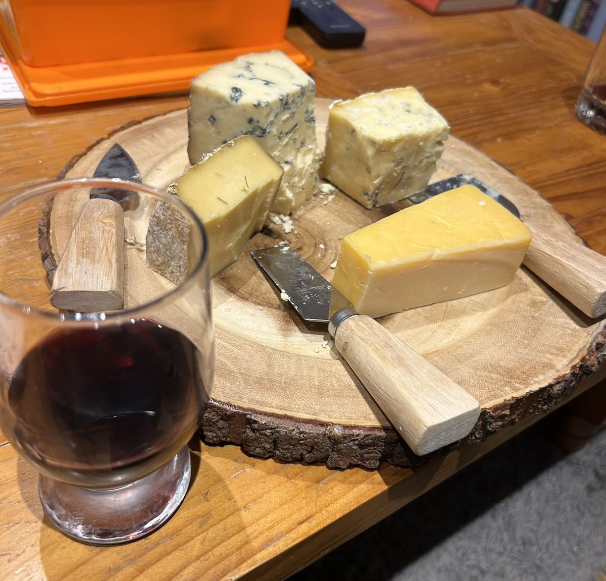 Back on the cheese tonight lads, and yes that is Tuesday night Port.