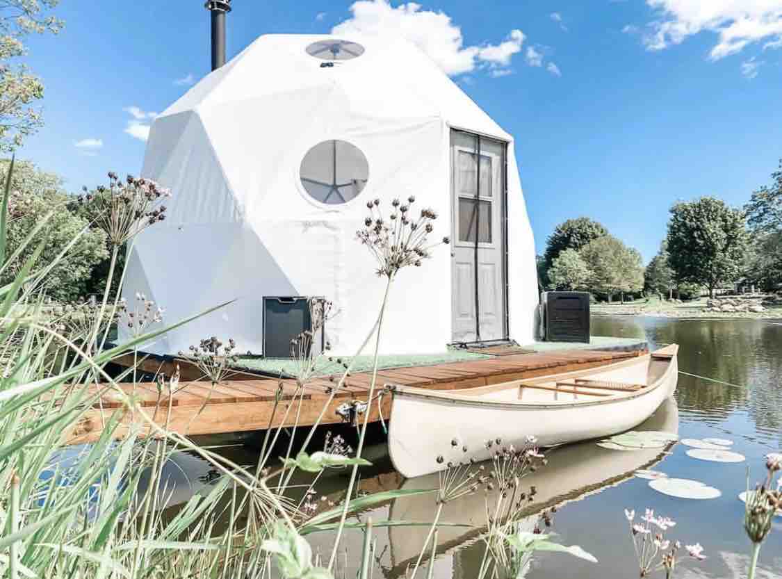 A floating dome can be real! The imagination has no boundaries, let the mind fly and see where we go! 

This 16ft/5 m dome is a Airbnb in Essex, Ontario, Canada.

#dome #glamping #pacificdomes #domelover #airbnb #geodesicdomes #domeliving #floatinghome #amazingplaces