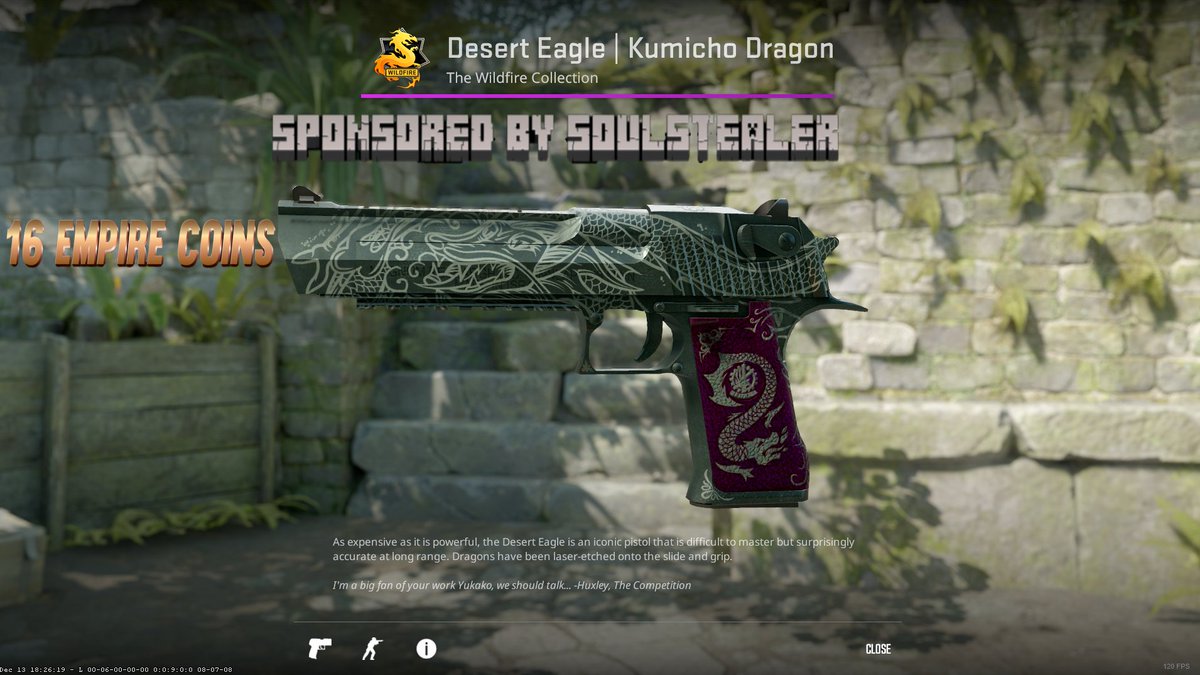🫎Sponsored by @soulstealer_hs 🫎
 
👉Deagle Kumicho Dragon BS/16 empire coins🪙

✅Follow @soulstealer_hs/Retweet
☑️Subscribe/Like (Show proof-Full page)
youtu.be/rV_EONKRRCQ?si…

⏰Rolling in 3 days
#CSGO #csgogiveaways  #csgoskins