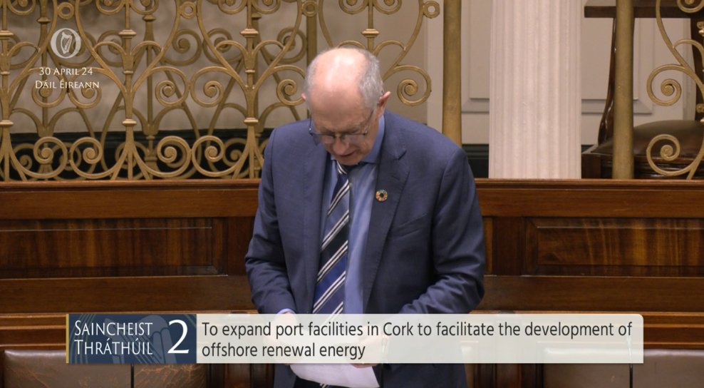 #Dáil Topical Issue 2: Deputy David Stanton @davidstantontd - To the Minister for Transport - To discuss the need to expand port facilities in Cork to facilitate the development of offshore renewal energy.

bit.ly/2wRX0Aj 

#SeeForYourself