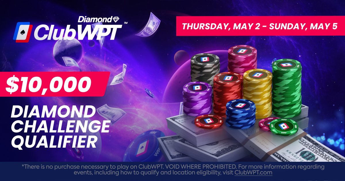 Ready to take your poker game to the next level? 💎Sign up for ClubWPT's $10,000 Cash Diamond Challenge and experience the electrifying rush of high-stakes competition! As a Diamond member, you'll get to participate in exclusive qualifying tournaments for the chance to earn a…