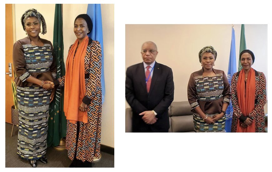 Amb. @FKMohammed1 received Hon. @DalvaAllen, State Minister for Social Affairs of #Angola🇦🇴 in the margins of #CPD57. They discussed #socialdevelopment initiatives, #population policies & priorities for #peace & #security in line w/ @_AfricanUnion #Agenda2063 & @UN #Agenda2030.