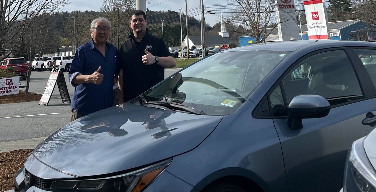 Happy #NewCarDay to Russ! He is the proud owner of this beautiful 2022 @Toyota Corolla Hybrid, picked out with some help from Tyler Gillis - Congrats!

Learn more about Tyler & check out his reviews on @DealerRater: bit.ly/4aXbyvL

#Toyota #LetsGoPlaces #CorollaClub
