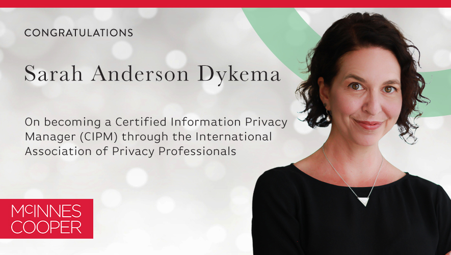 Congratulations to Partner Sarah Anderson Dykema for recently becoming a Certified Information Privacy Manager (CIPM). This certification allows her to implement and oversee Privacy Management Programs for Canadian Businesses. What a remarkable milestone! bit.ly/44pkhoI