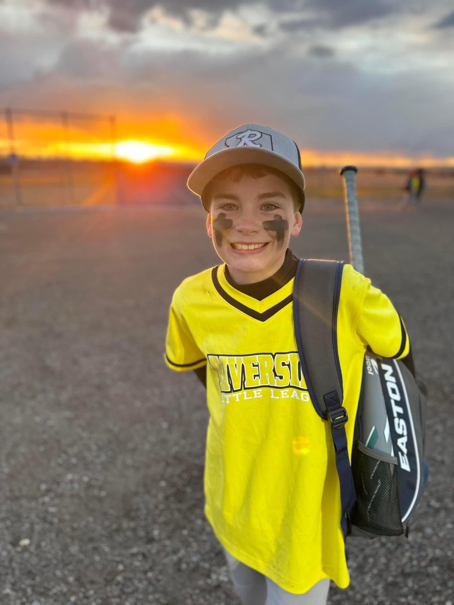 Look at that smile and what an awesome photo after he crushed at his batting and pitching in his 2nd win of the little league season! @MTtroystrong