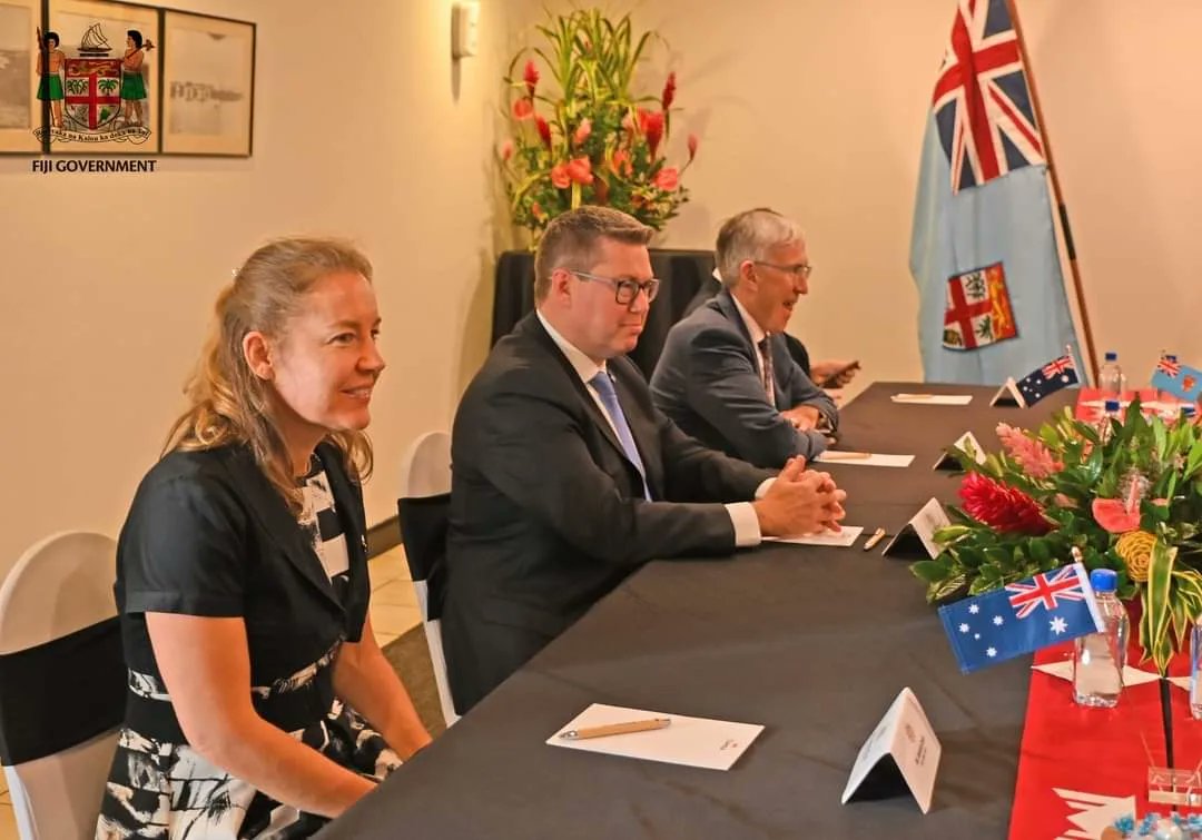 🇦🇺🤝🇫🇯 Prime Minister <a href="/slrabuka/">Prime Minister Sitiveni Rabuka</a> reaffirmed the <a href="/FijiGovernment/">Fiji Government</a>  commitment to advance relations with Australia, also through 2️⃣ MOUs signed during Minister Conroy’s visit. Fiji acknowledged Australia's assistance for Fiji’s Port Infrastructure &amp; Cyber security. #VuvalePartnership