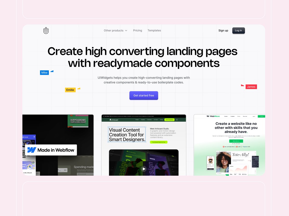 Designed this Hero section of the website
1. Copy  'Create high-converting landing pages 
with readymade components' provides more user engagement 
2.  Details and CTA✨

#buildinpublic #daretoshare24 #landingpage