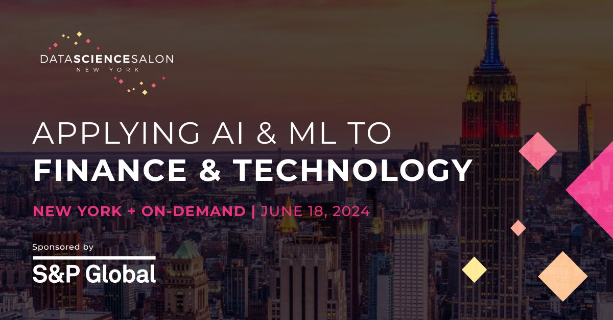 What's next for AI and #machinelearning in finance & technology? @datascisalon’s 5th annual #DSSNYC on June 18 will gather data science specialists from top enterprises to explore best practices, time-saving tips, & use cases. Grab your spot: datascience.salon/newyork/