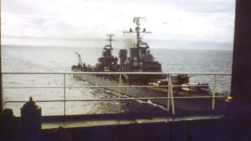 April 30th 1982: HMS Conqueror trails the Argentine tanker Puerto Rosales and watches her refuelling the Belgrano. It is obvious she is about to go into action. This shot is taken from the tanker. Conqueror is right underneath Belgrano, so as not to be detected...

(continues)